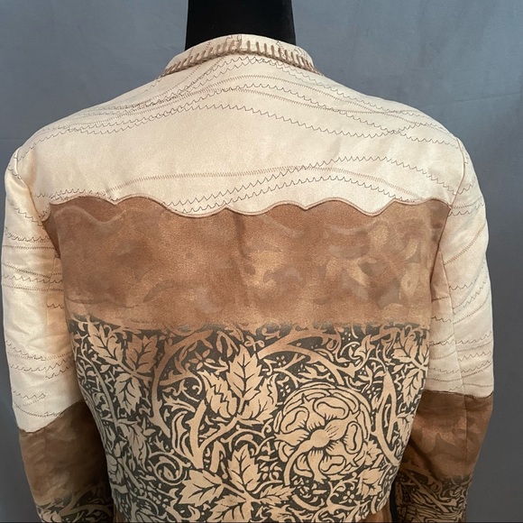 Coldwater Creek faux suede blazer. Cream and different shades of tans size P14 - Picture 9 of 16